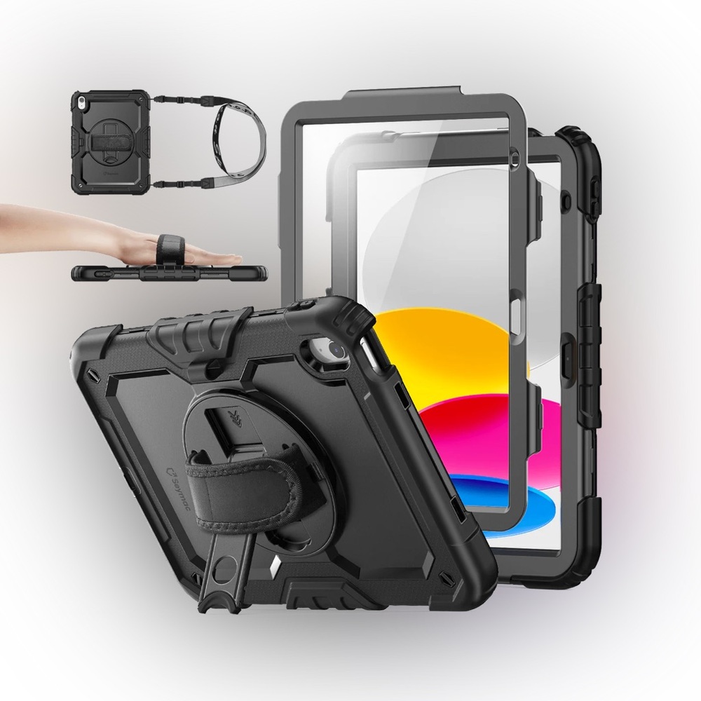 BRAND NEW SEYMAC iPad 10th Gen 10.9 Inch Case (2022) - Black - Silicone-S Series